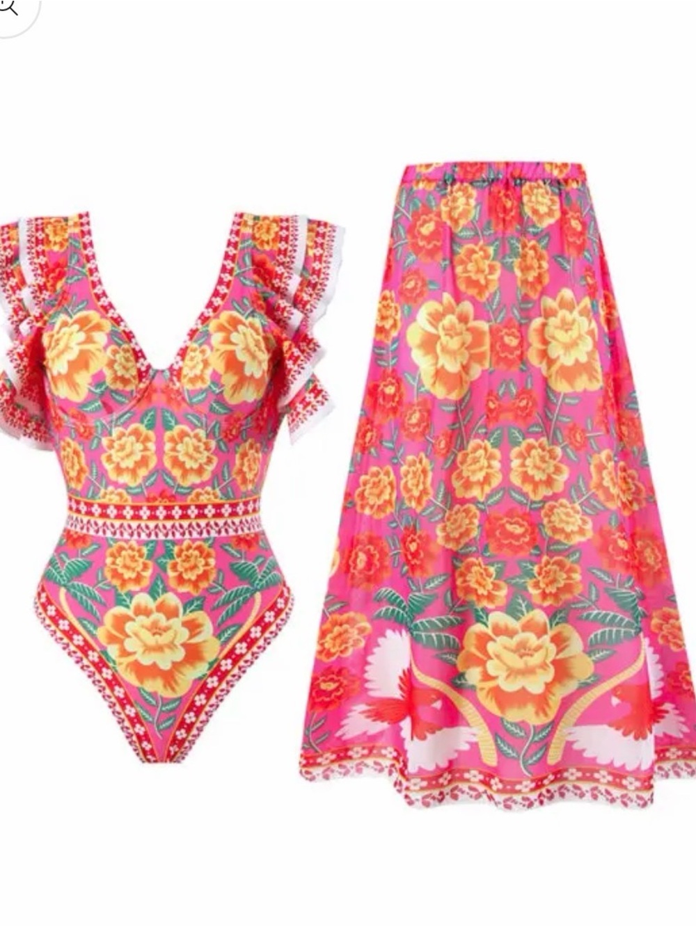 Floral Pink Women’s Swim Coverup Set — Brand